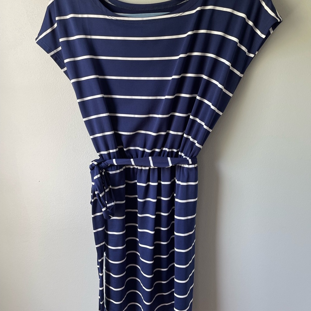 SHEIN Navy and White Striped Dress